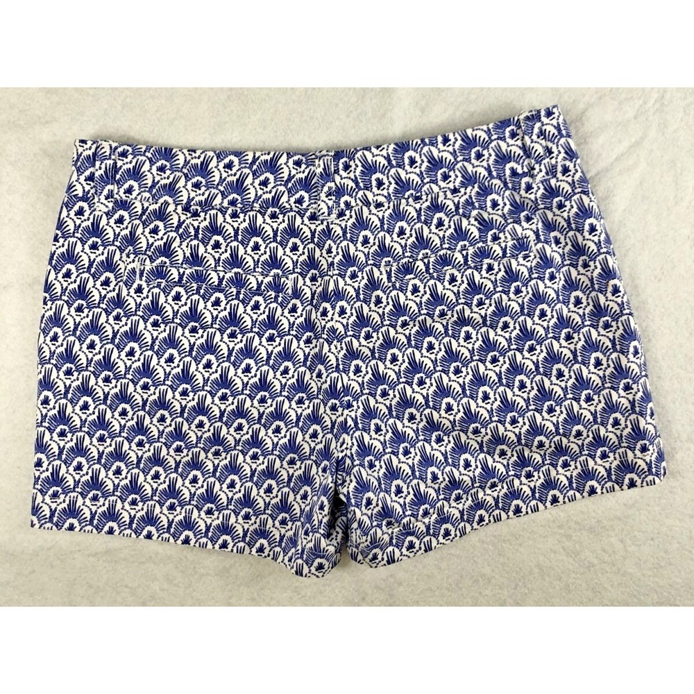 Vineyard Vines White Blue Print Shorts‎ Whale Logo Cotton Stretch Women's Size 0 - Picture 2 of 7